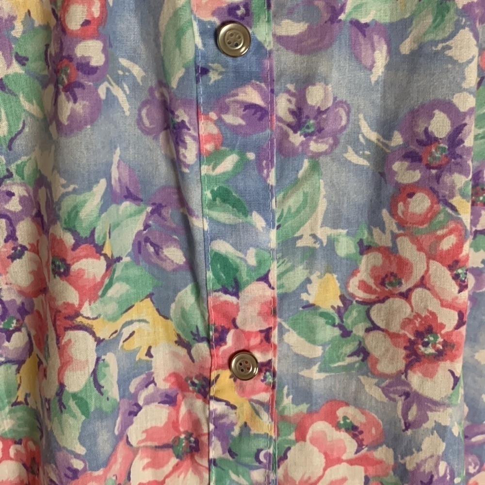 Vintage Morning News floral print house coat Size large - Picture 4 of 10
